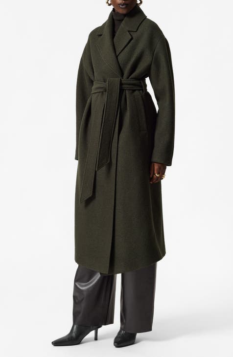 Belted wool blend coat other stories deals