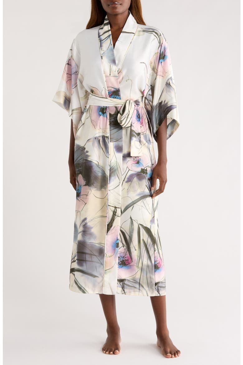 Satin Robe, Main, color, WHITE MULTI