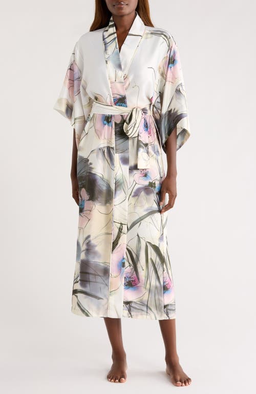Natori Satin Robe In Multi