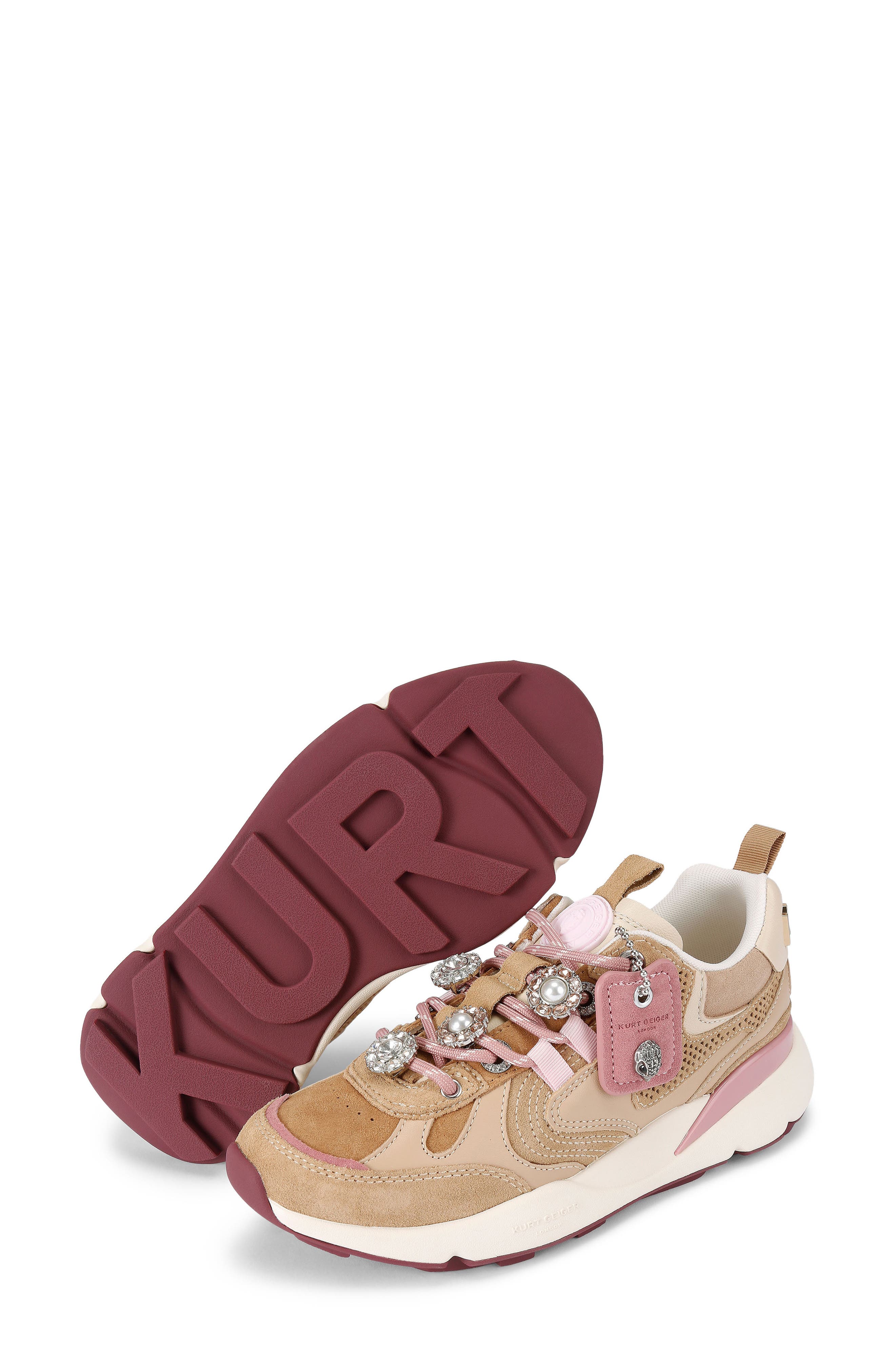 Kurt Geiger London Kurt Chunky Sole Sneaker, Alternate, color, Light/ Pastel Brown