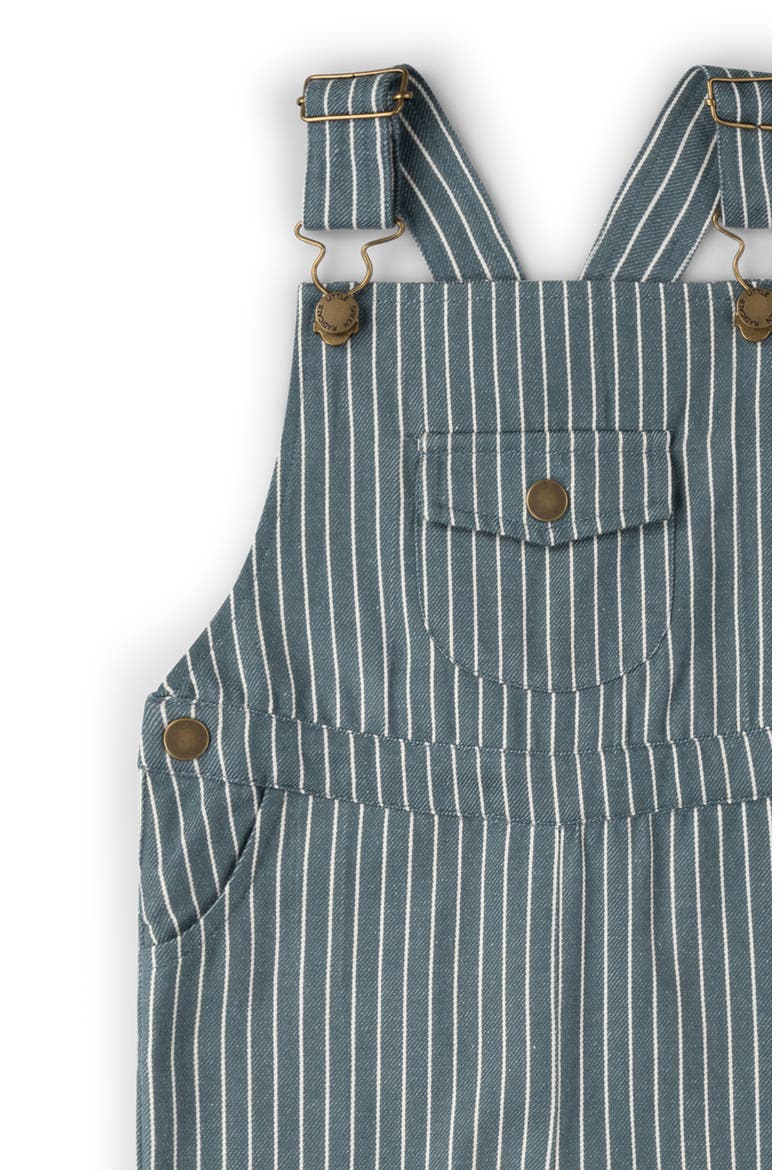 Kids' Stripe Organic Cotton Twill Overalls, Alternate, color, NAVY