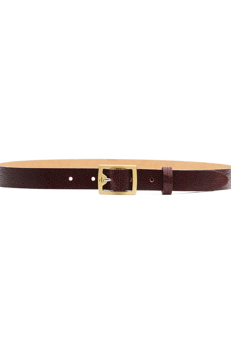 rag & bone Boyfriend 2.0 Textured Leather Belt, Main, color, Burgundy