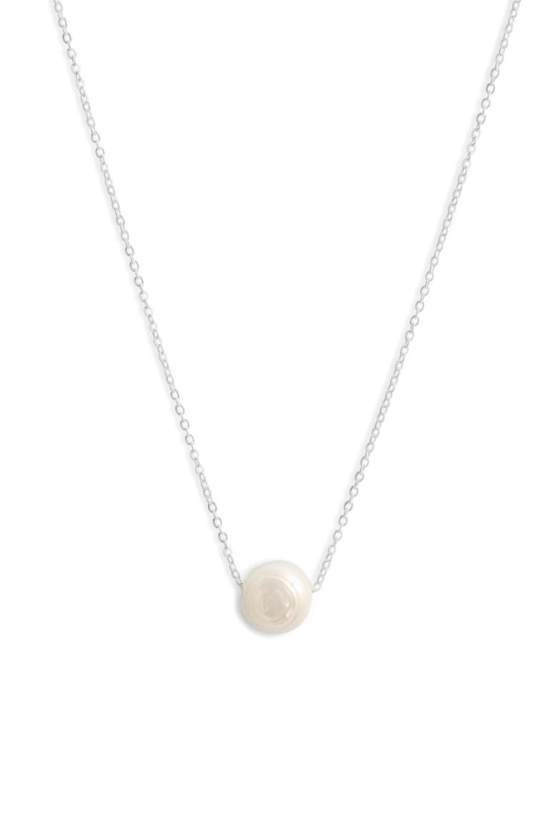 Charlize Freshwater Pearl Necklace, Main, color, STERLING SILVER
