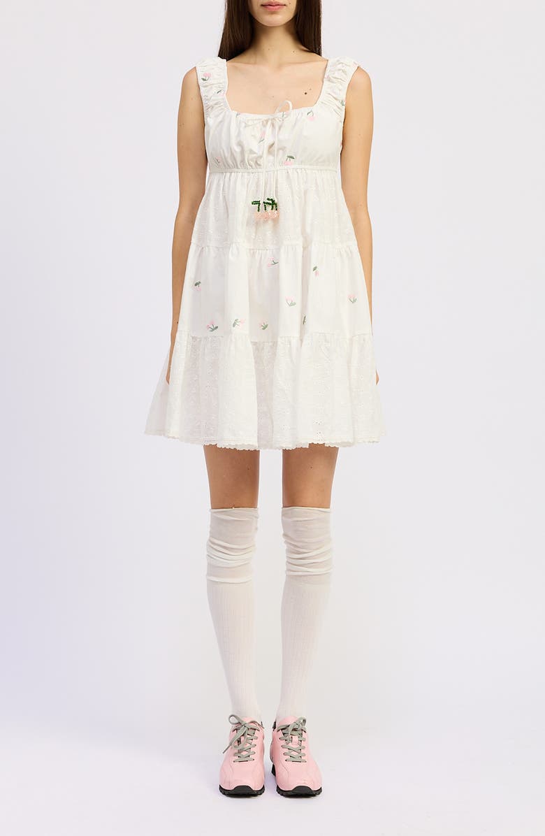 JACQUIE THE LABEL Cherie Cotton Babydoll Dress, Main, color,