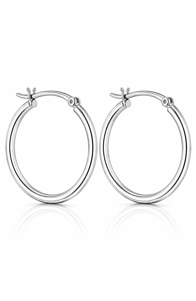 Donatello Gian Sterling Silver Medium Hoop Earrings, Main, color, Silver