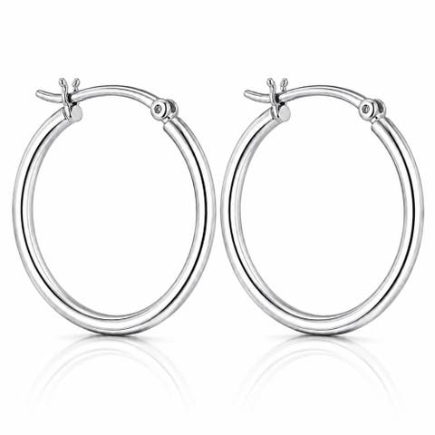 Sterling Silver  Medium Hoop Earrings