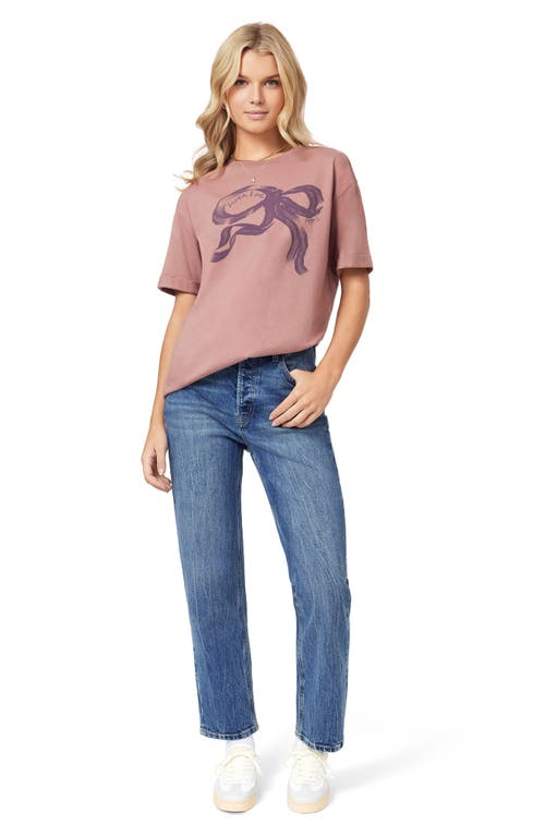 Scotch & Soda Relaxed Fit Roll Cuff Cotton Graphic T-shirt In Pink