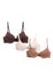 3-Pack Assorted Breathable Laser Cut Push Up Wired Bra