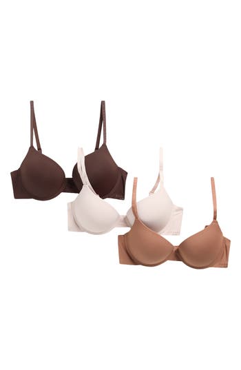 Danskin 3-pack Assorted Breathable Laser Cut Push Up Wired Bra