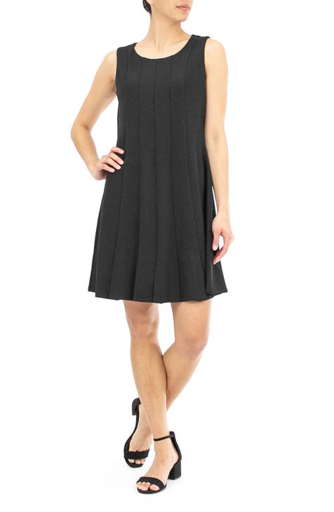 Sleeveless Pleated Crepe Dress