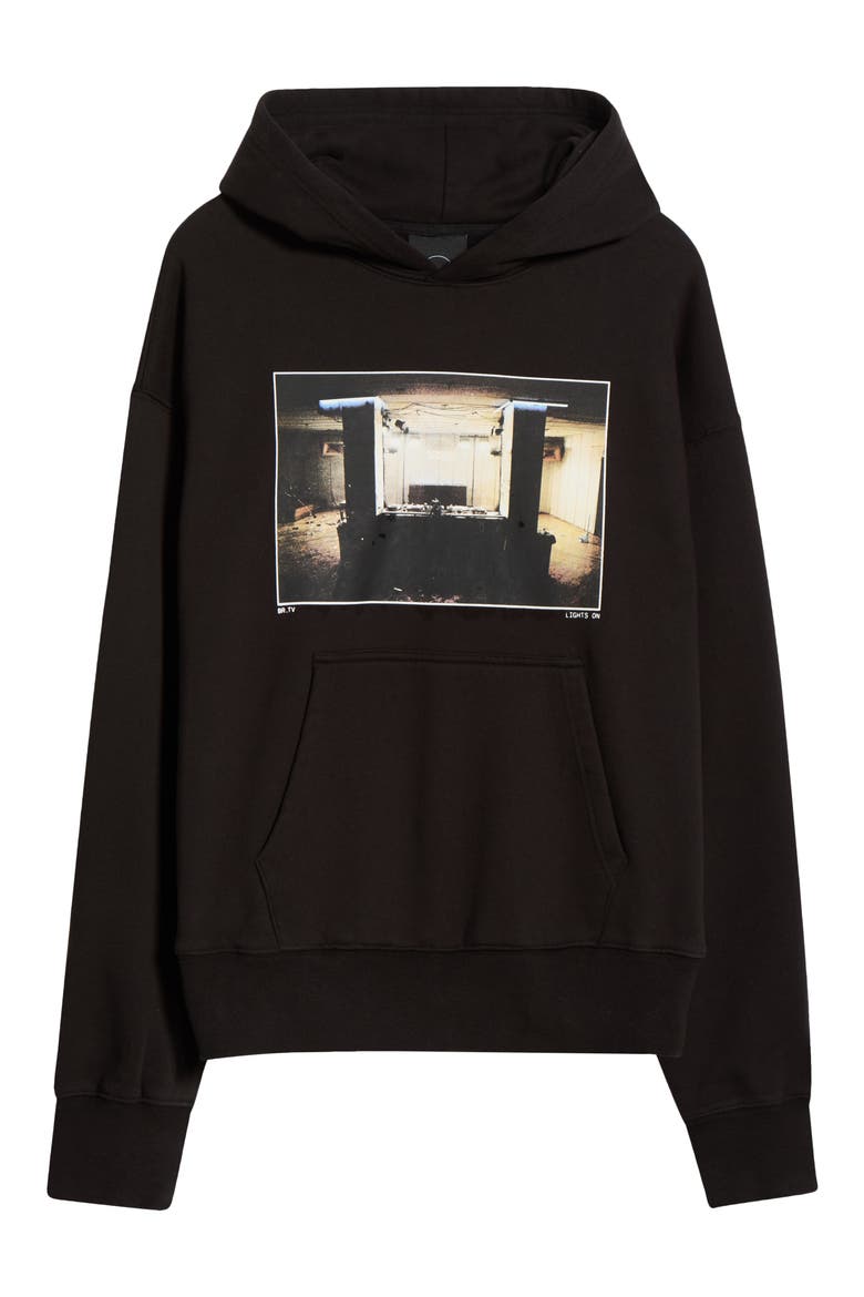 Lights On Oversize Photo Graphic Hoodie, Alternate, color, BLACK
