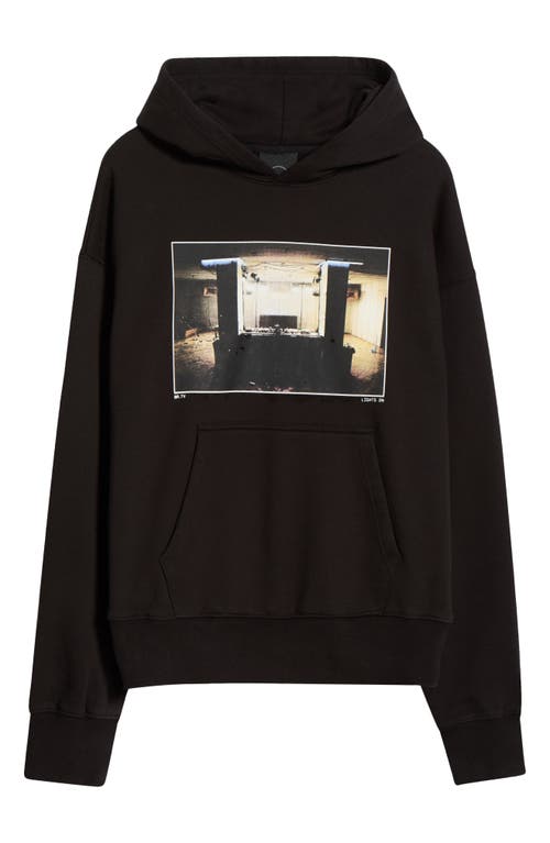 Boiler Room Lights On Oversize Photo Graphic Hoodie In Black