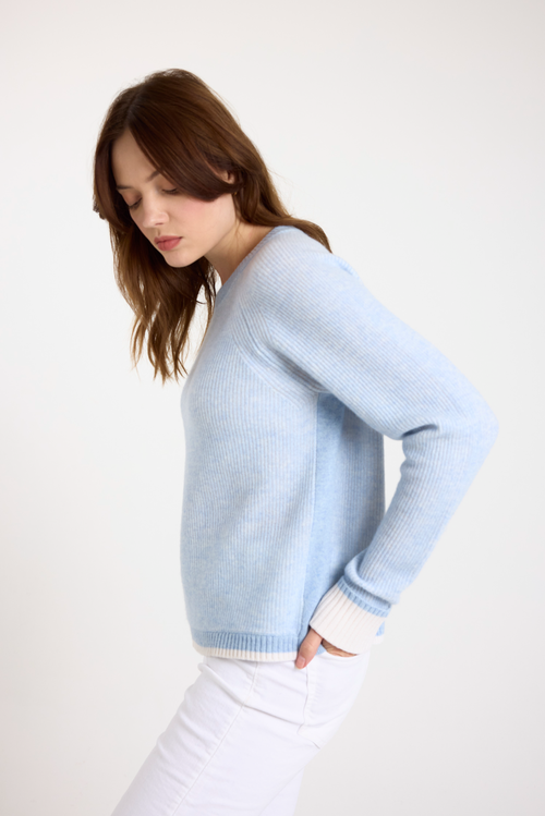 Brodie Pure Cashmere Irene Crew Neck Cashmere Jumper In Blue