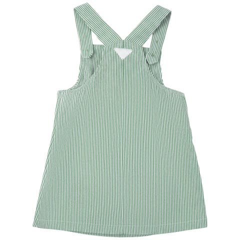 Striped Denim Wide Strap Front Pocket Jumper (Toddler, Little Kid & Big Kid)