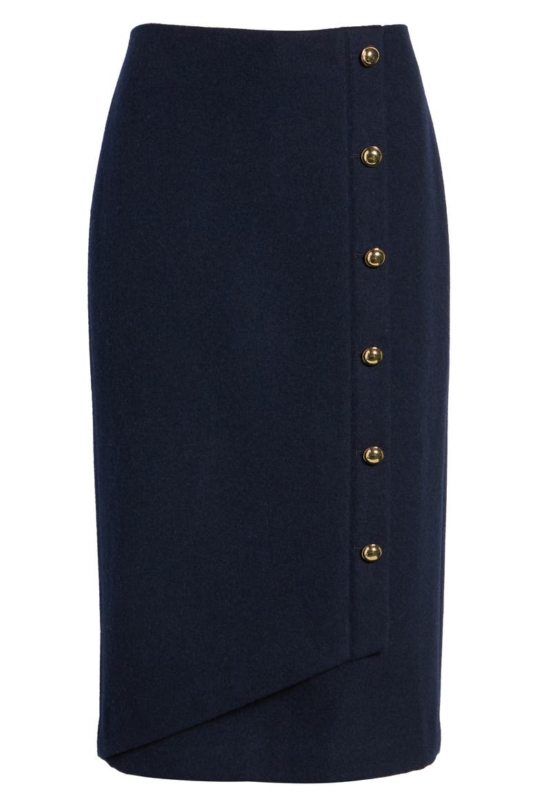 x Atlantic-Pacific Wrap Pencil Skirt, Alternate, color, NAVY BLAZER