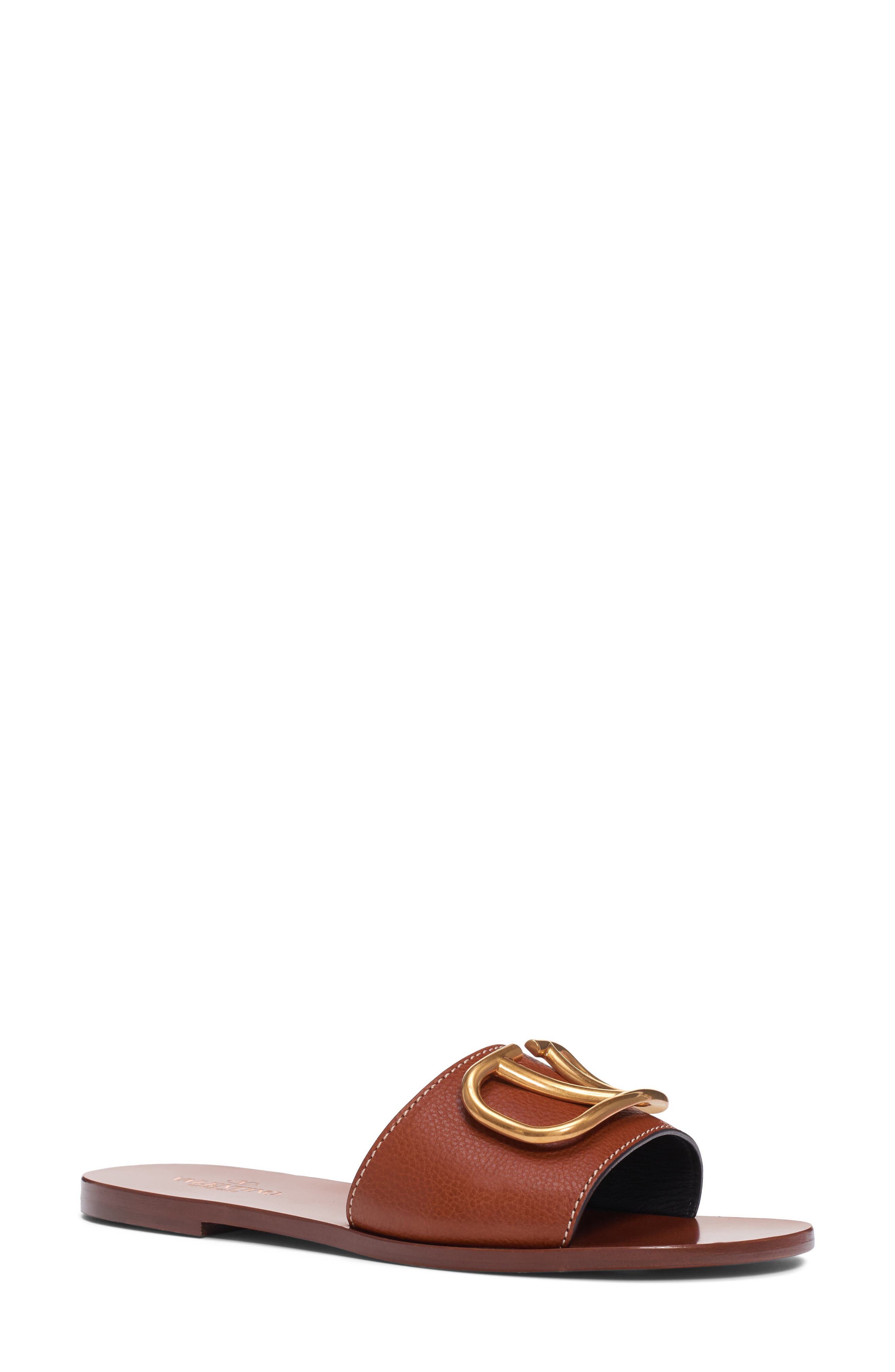 VLOGO Slide Sandal, Main, color, CUOIO