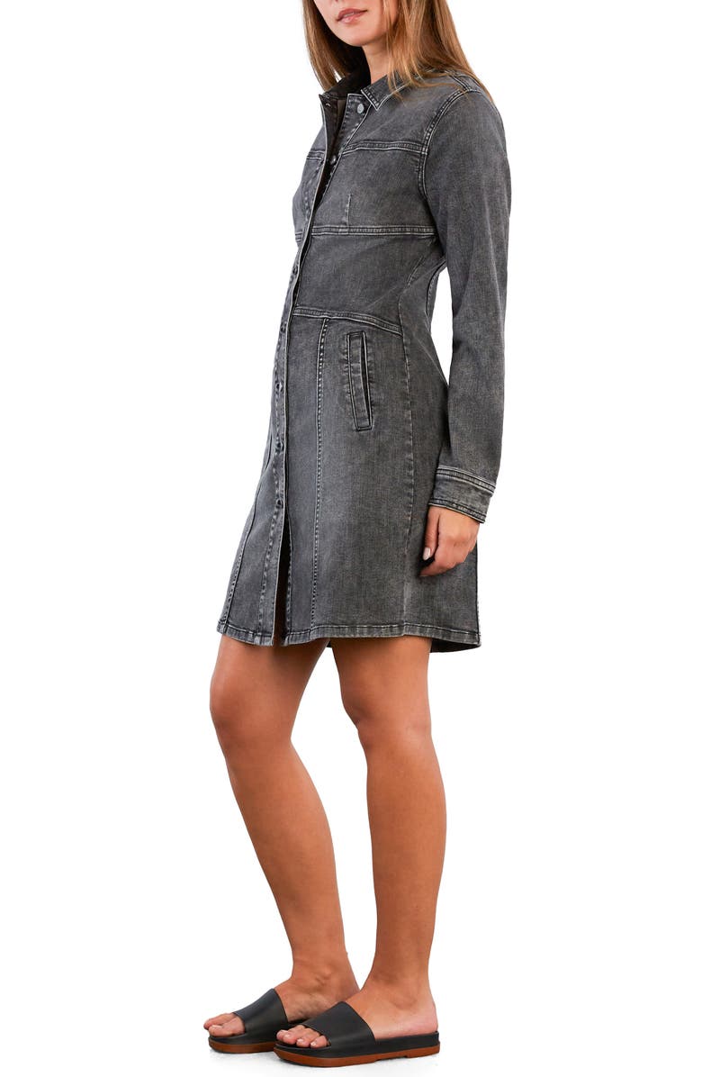 Wash Lab Denim Wisp Long Sleeve Stretch Denim Dress, Alternate, color, Soft Grey