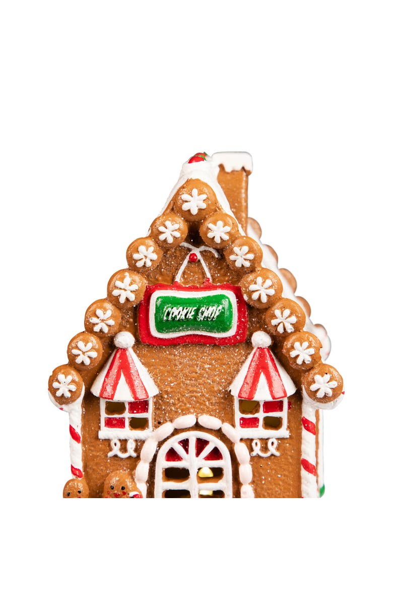 Northlight Lighted Candy Cane Gingerbread Men Cookie Shop Christmas Decoration - 5.75", Alternate, color, 