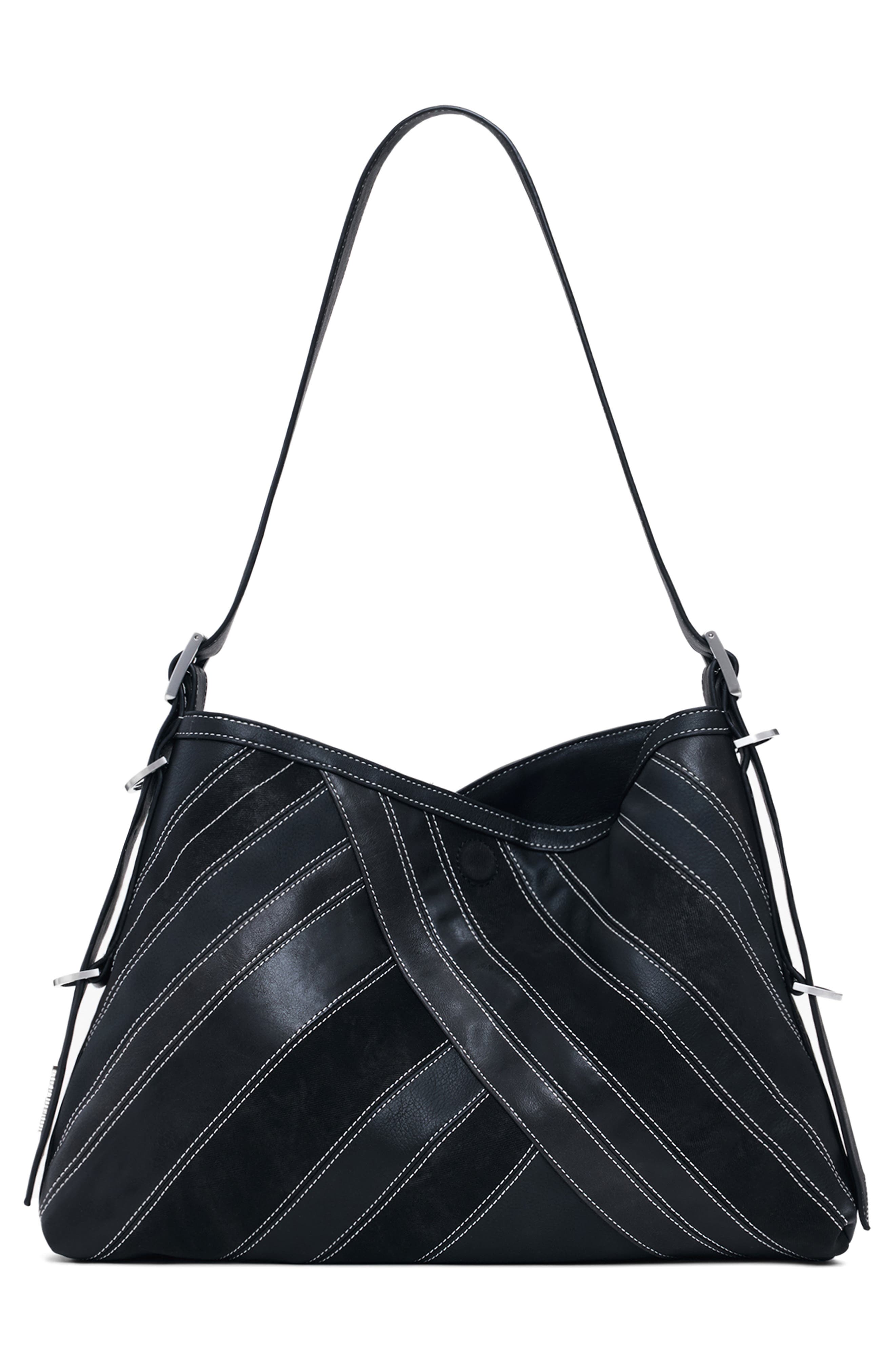 Desigual Belted Zip Faux Leather Shoulder Bag, Alternate, color, 