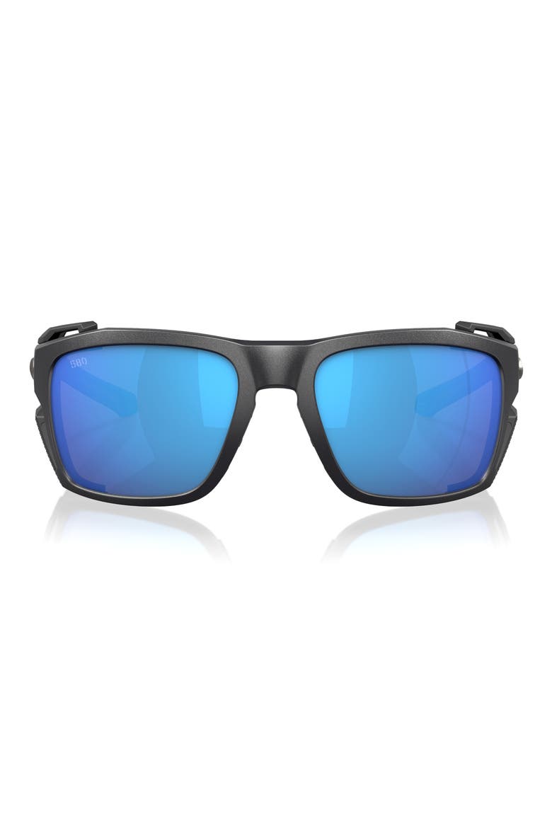 King Tide 8 60mm Polarized Rectangular Sunglasses, Main, color, BLUE