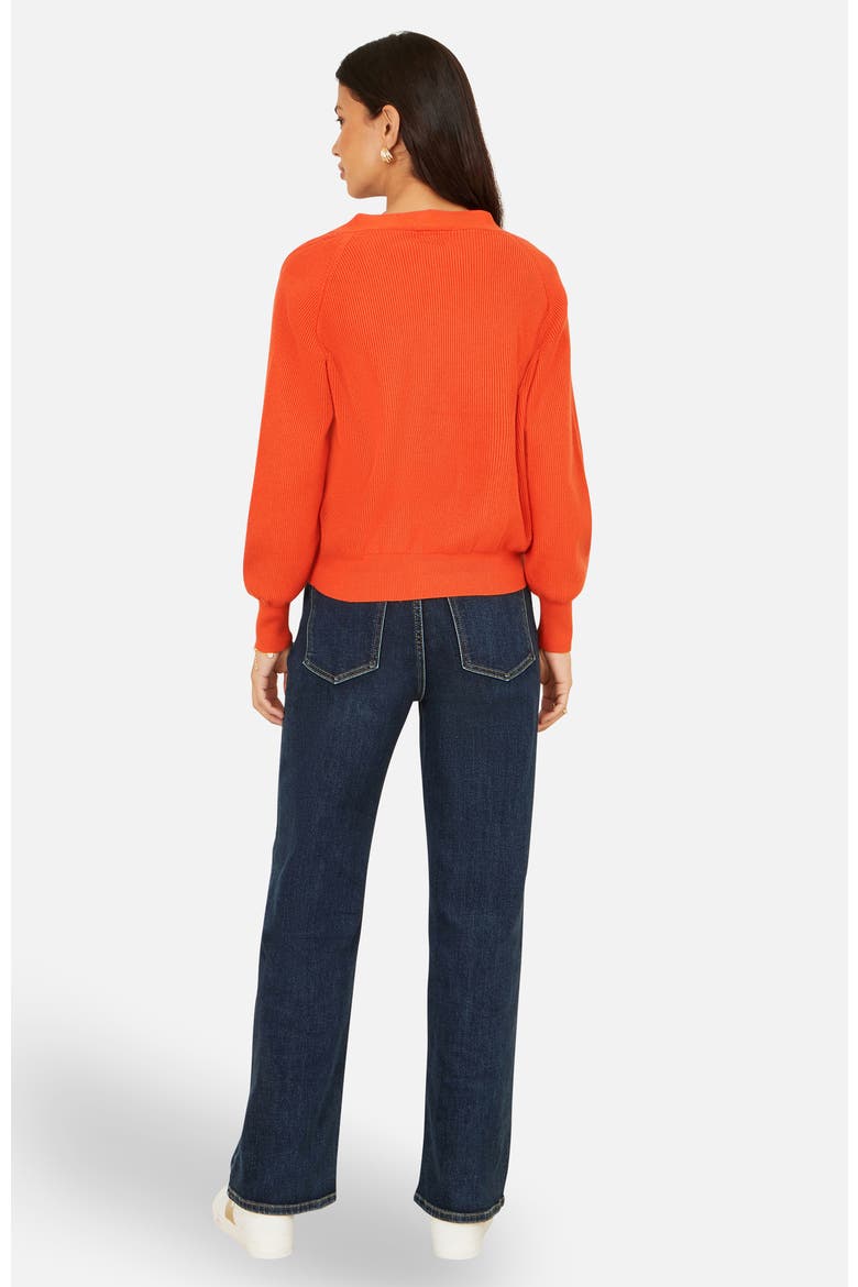 Relaxed Fit V-Neck Cardigan, Alternate, color, Orange