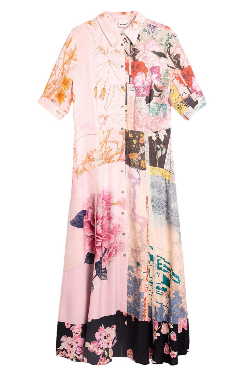 Desigual Floral Mixed Print Shirtdress, Alternate, color, 