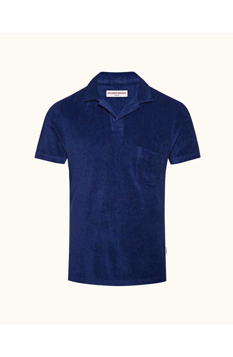 Orlebar Brown Terry Towelling Tailored Fit Towelling Polo Shirt, Alternate, color, Blue Wash