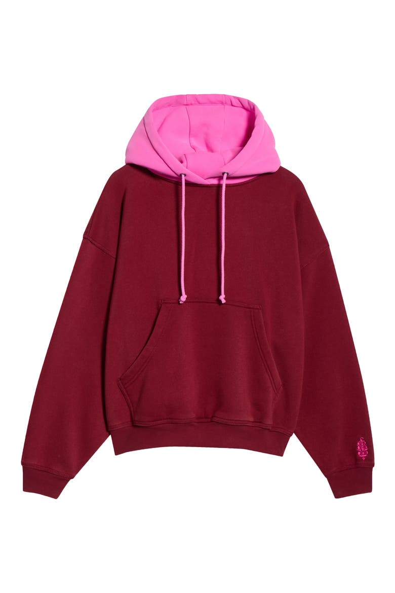 Final Call Colorblock Hoodie, Main, color, BRICK/ HOT PINK COMBO
