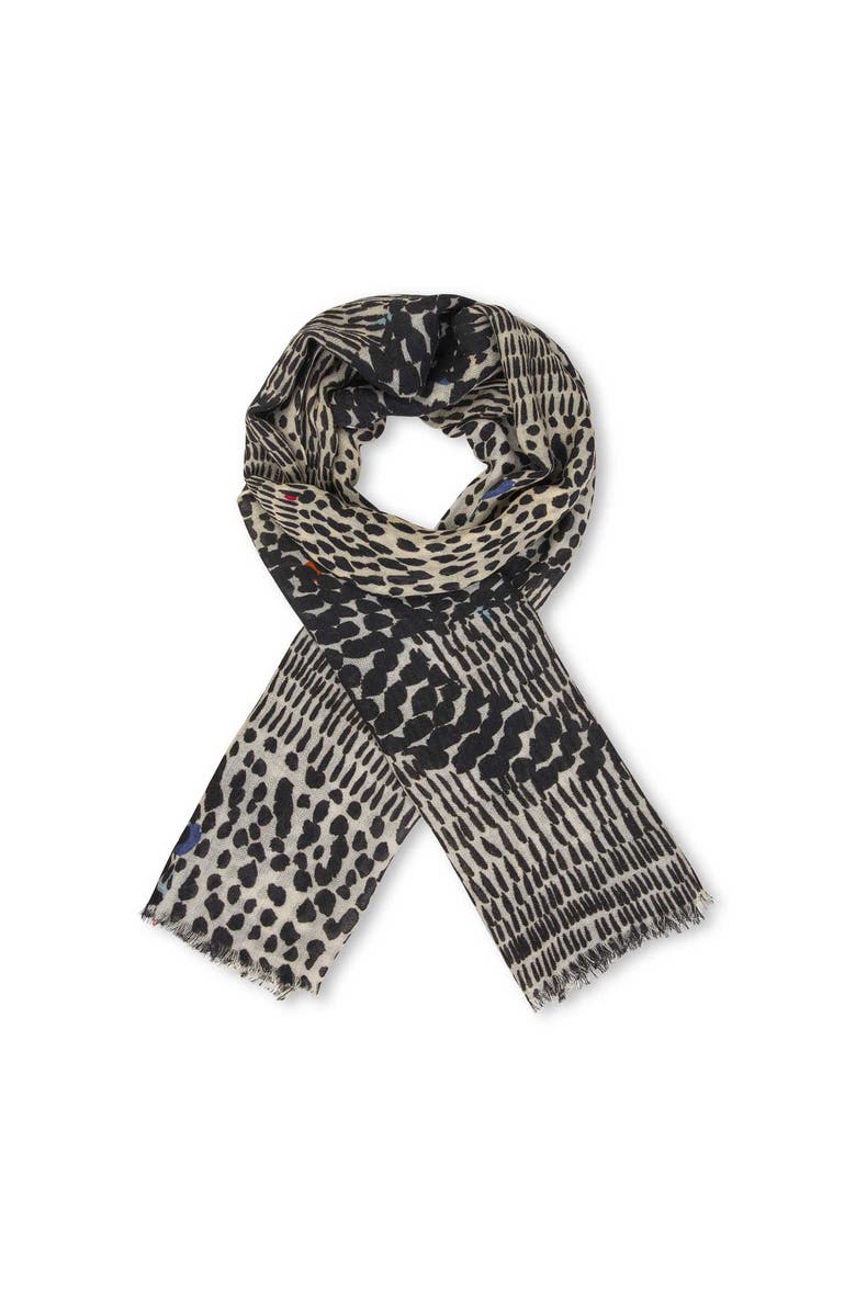 Masai Copenhagen Light Weight Patterned Scarf, Alternate, color, Black