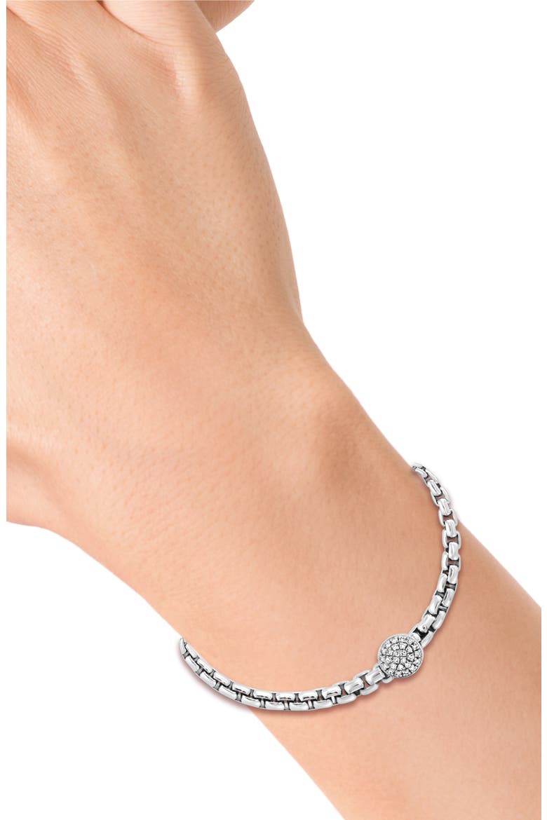 Sterling Silver Diamond Chain Link Bracelet - 0.10ct., Alternate, color, SILVER