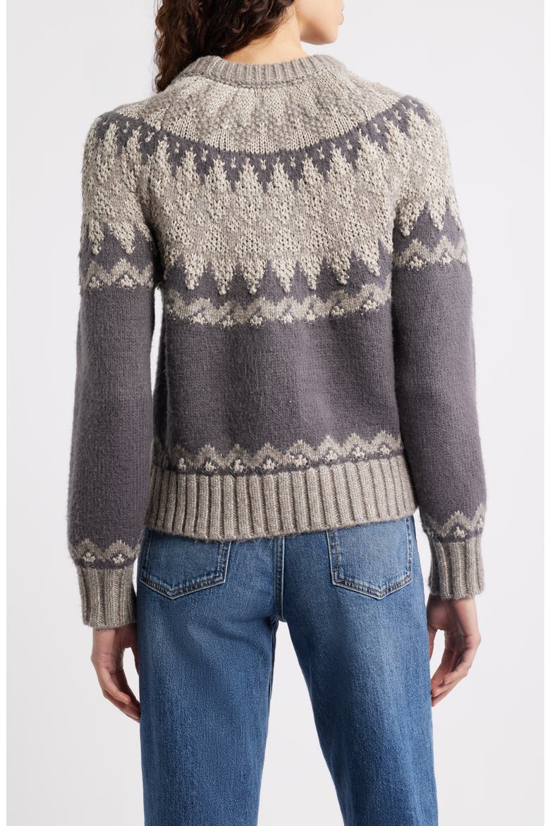 Lela Fair Isle Raglan Sweater, Alternate, color, WASHED BLACK COMBO