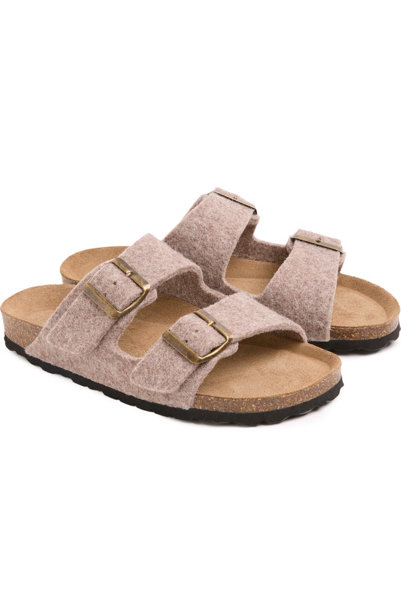 Celtic & Co. Felt Double Buckle Slide Sandal, Main, color, Taupe