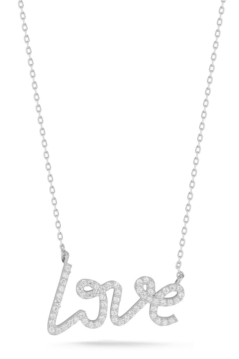 Sterling Silver Love Necklace, Main, color, SILVER