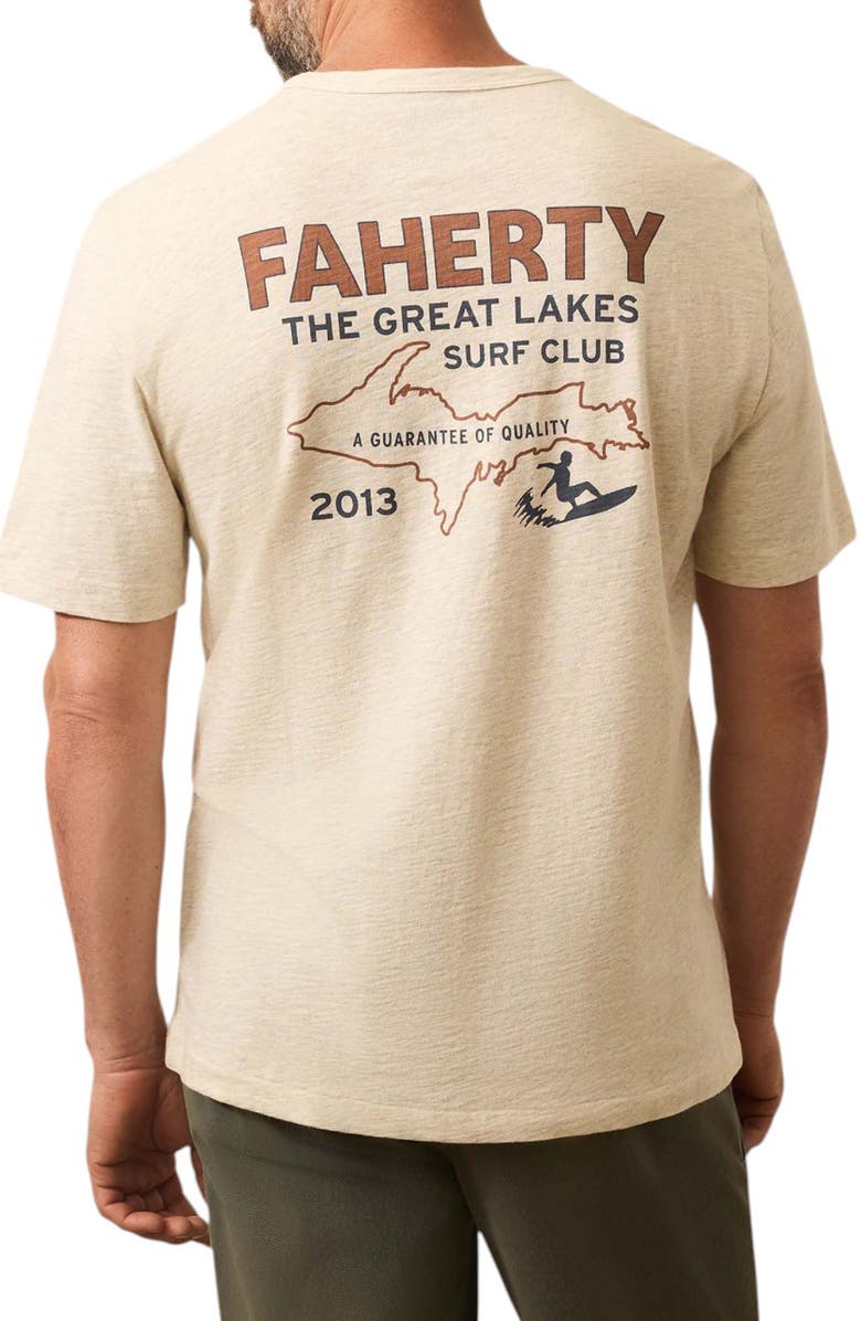 Faherty The Great Lakes Surf Club Sunwashed Cotton Graphic T-Shirt, Alternate, color, Island Dune Heather