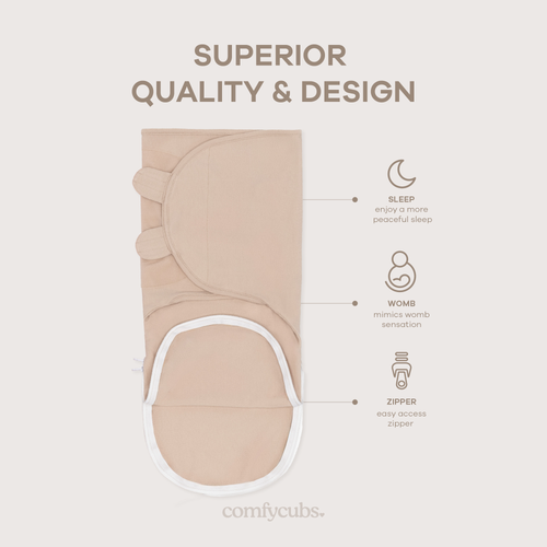 Comfy Cubs Swaddle Blankets With Easy Access Zipper In Multi