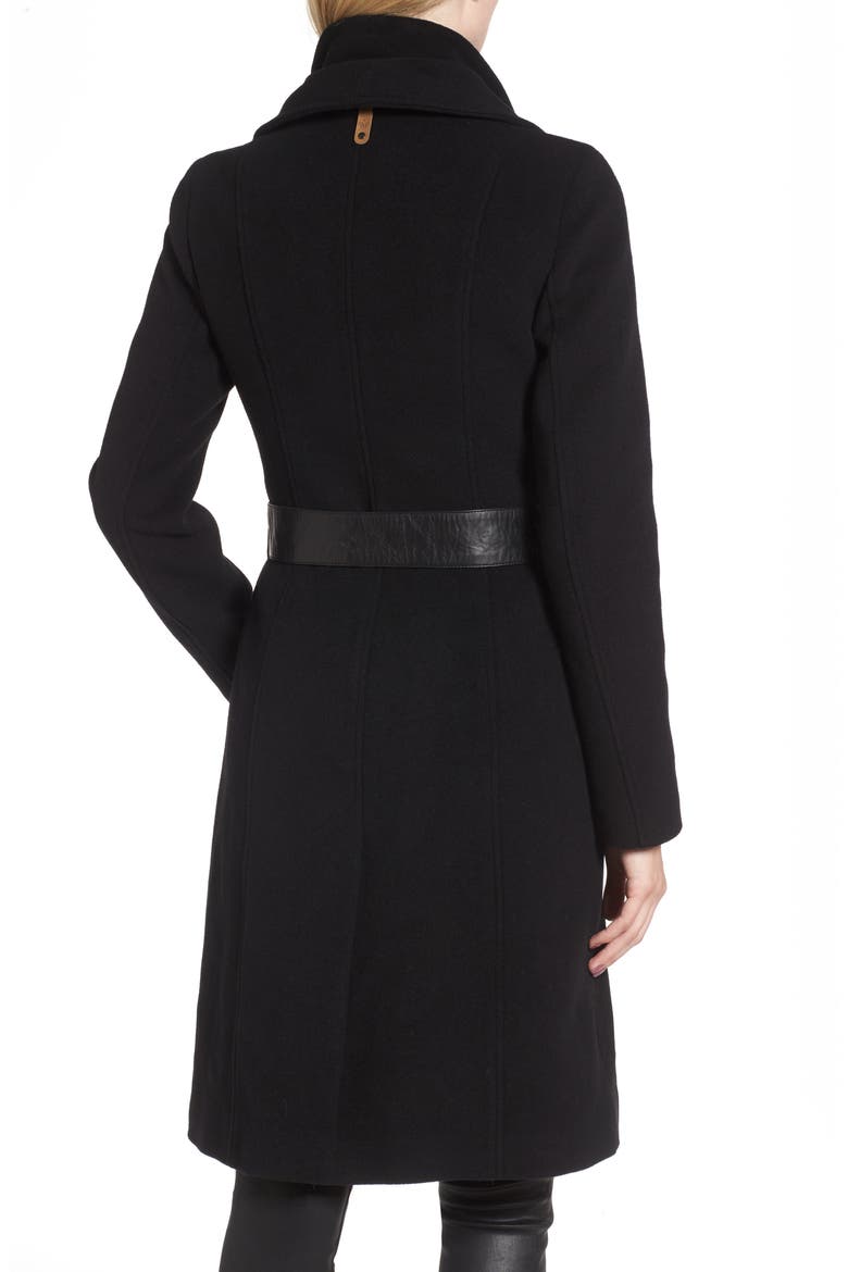 Nori Belted Wool Blend Coat, Alternate, color, BLACK