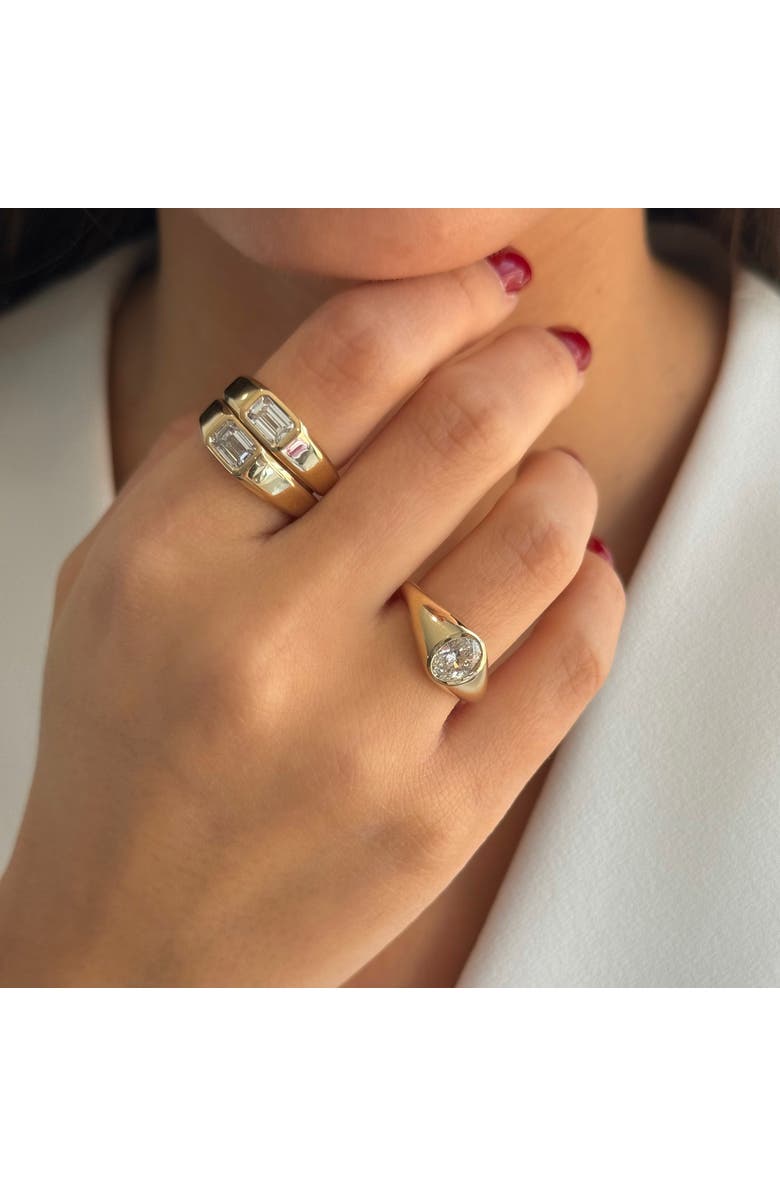 BY ADINA EDEN Lab Grown Diamond Oval Bezel Dome Ring 14K, Alternate, color, 14K Gold