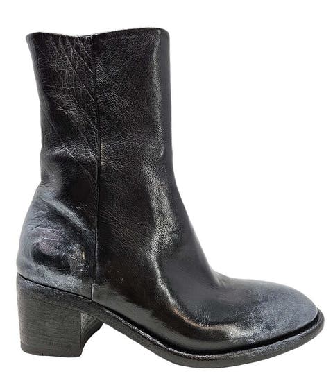 Hand Rubbed Metallic Ankle Boot