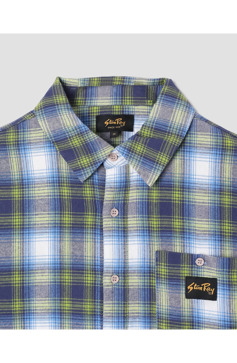 STAN RAY Plaid Flannel Button-Up Shirt, Alternate, color, Bright Blue Plaid