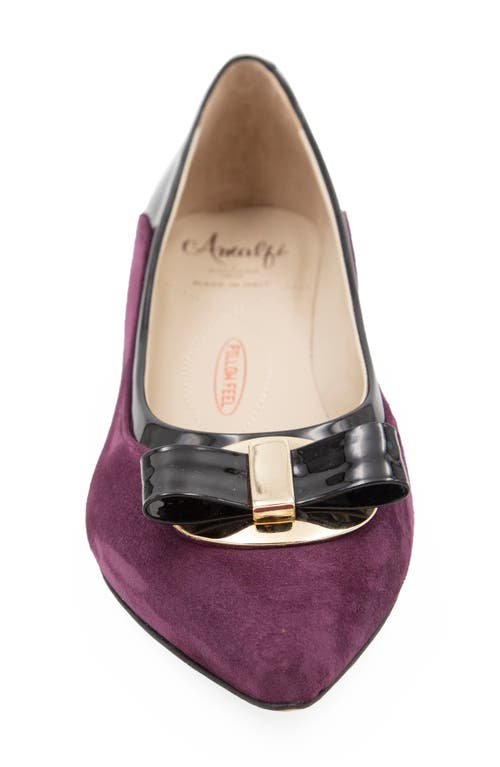 Amalfi By Rangoni Ariete Pointed Toe Pump In Eggplant Cashmere Black Glove