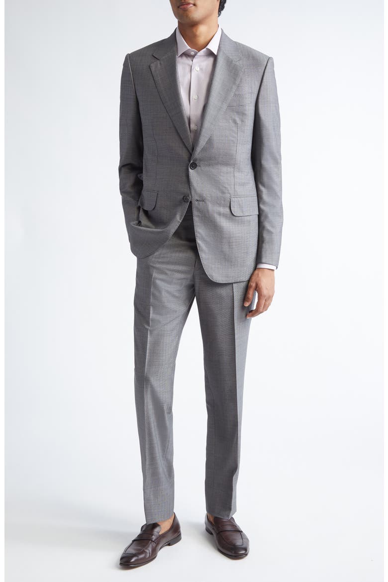 Plaid Centoventimila Wool Suit, Alternate, color, GREY/LIGHT BROWN