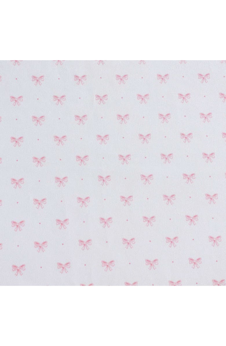 Laura Ashley Lovely Bow Print Microfiber Sheet Set, Alternate, color, Lt-Pastel Pink