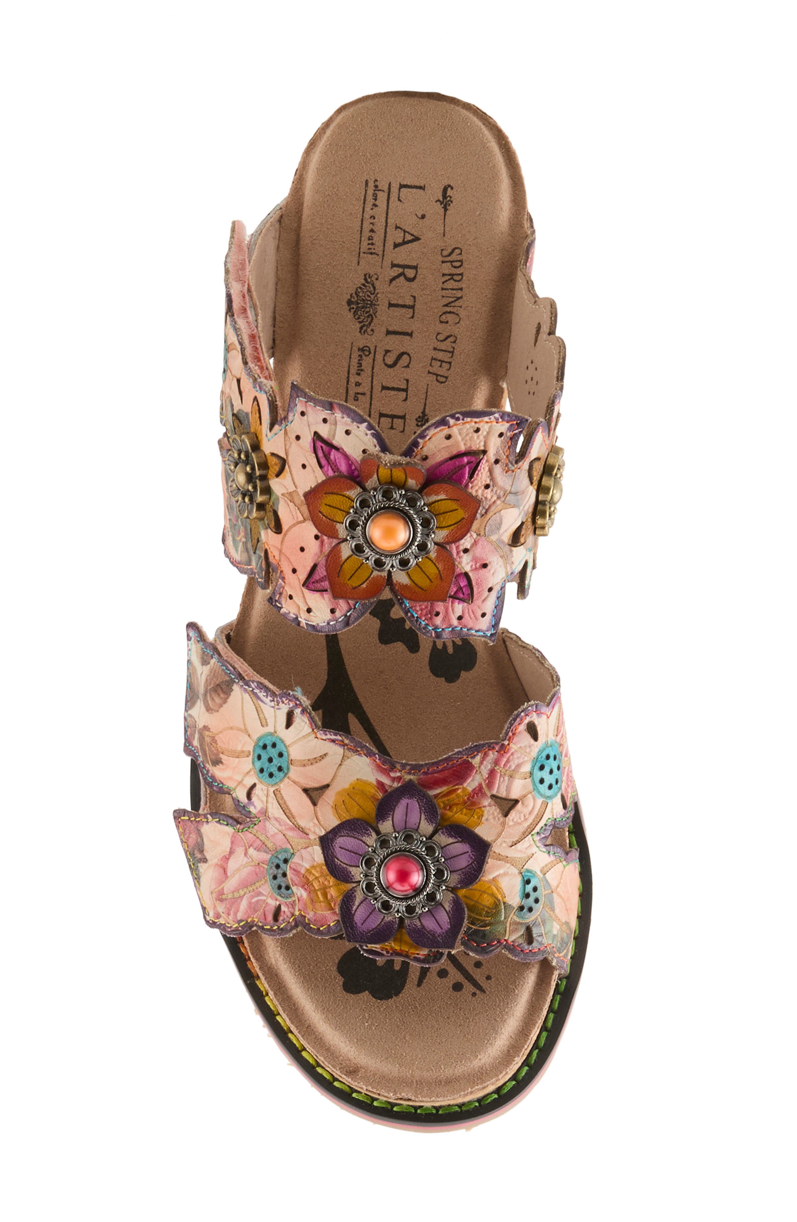 L'Artiste by Spring Step Radiating Sandal, Alternate, color, Peach Multi