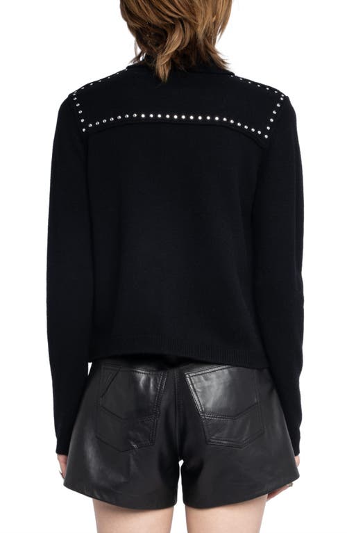 Zadig & Voltaire Womens Black Adany Stud-embellished Wool And Cashmere Cardigan Xs In Black
