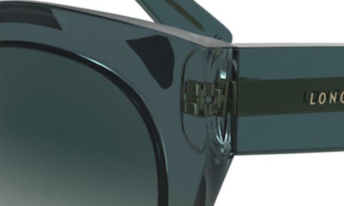 Longchamp Heritage 49mm Small Round Sunglasses In Transparent Gradient Blue/beig