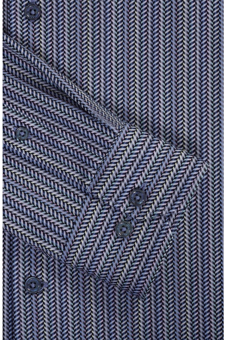 Devon OoohCotton® Chevron Illusion Print Button-Up Shirt, Alternate, color, AIR BLUE
