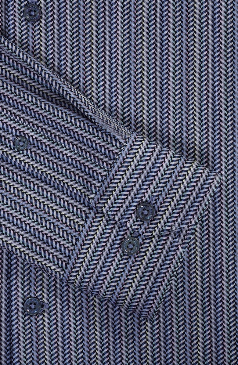 Bugatchi Devon OoohCotton<sup>®</sup> Chevron Illusion Print Button-Up Shirt, Alternate, color, Air Blue
