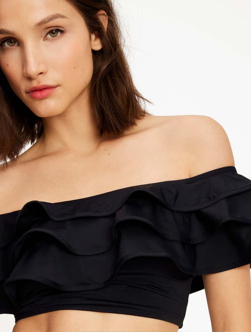 Kate Spade New York Ruffle Bikini Top In Black