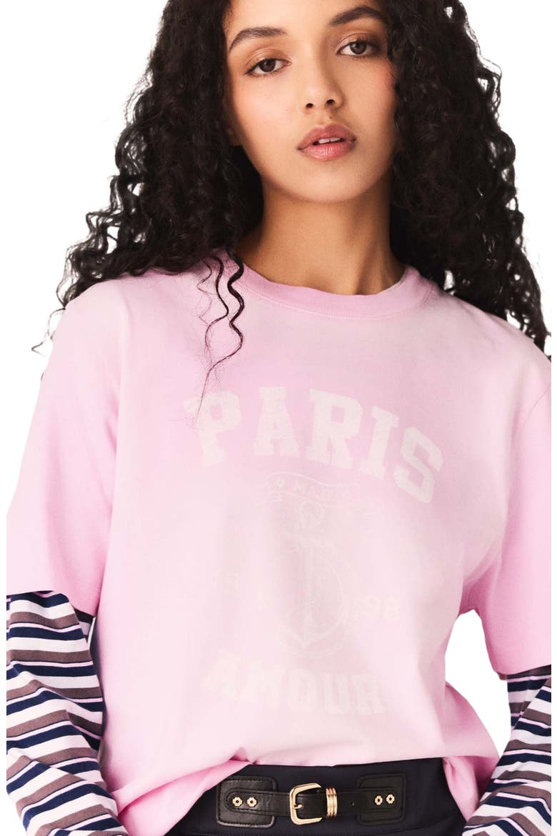 Nautical print T-shirt, Alternate, color, Pink