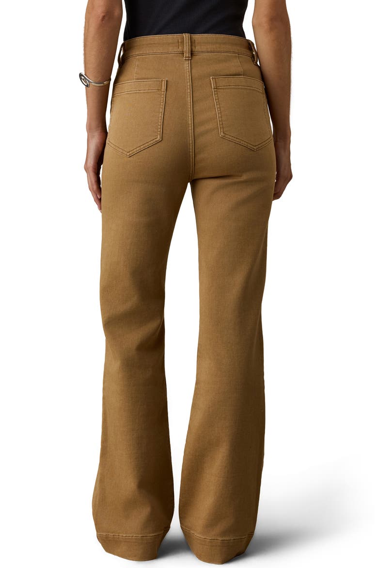 Patch Pocket High Waist Wide Leg Stretch Terry Pants, Alternate, color, ELK BROWN